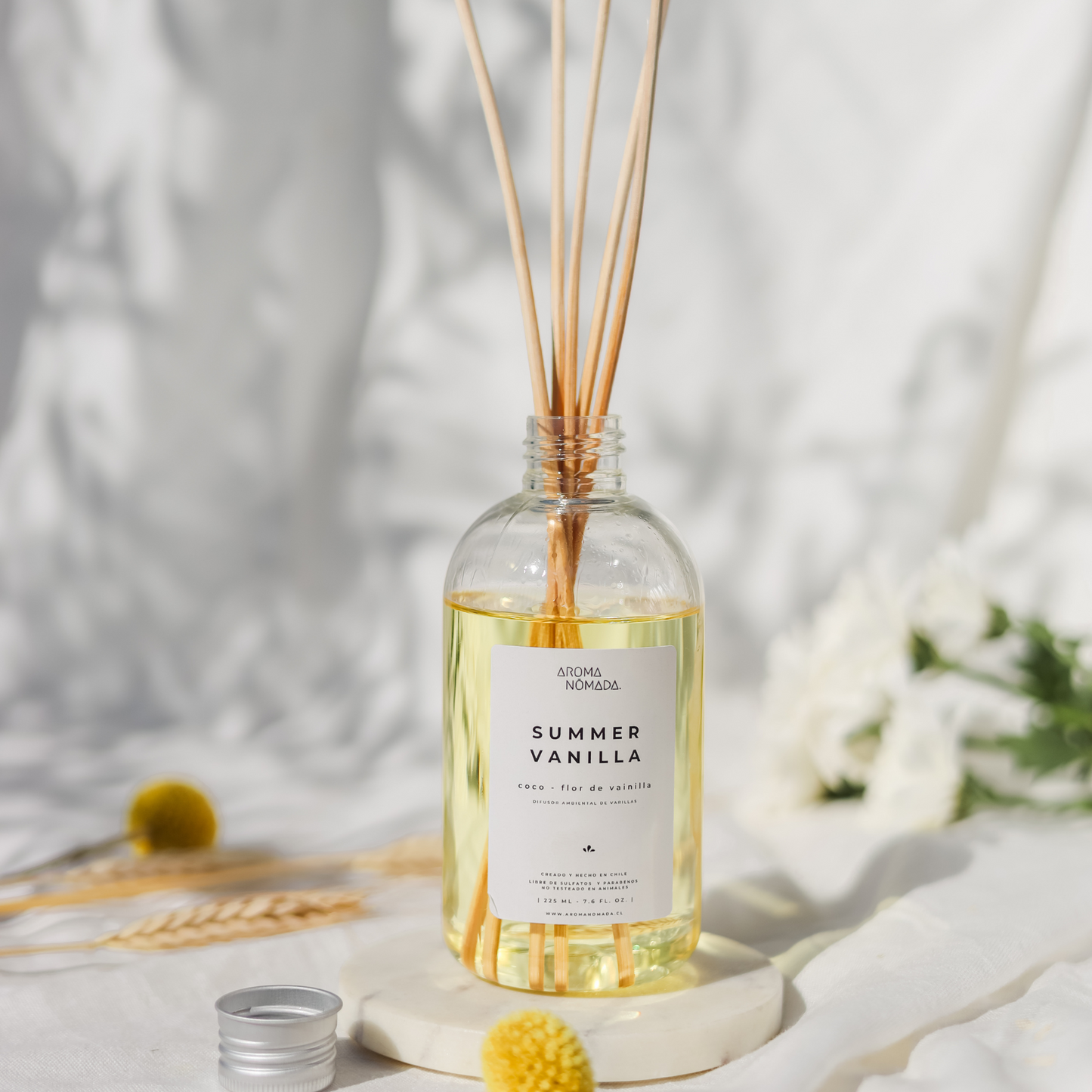 DIFUSOR DE VARITAS SUMMER VANILLA | COCO Y FLOR DE VAINILLA